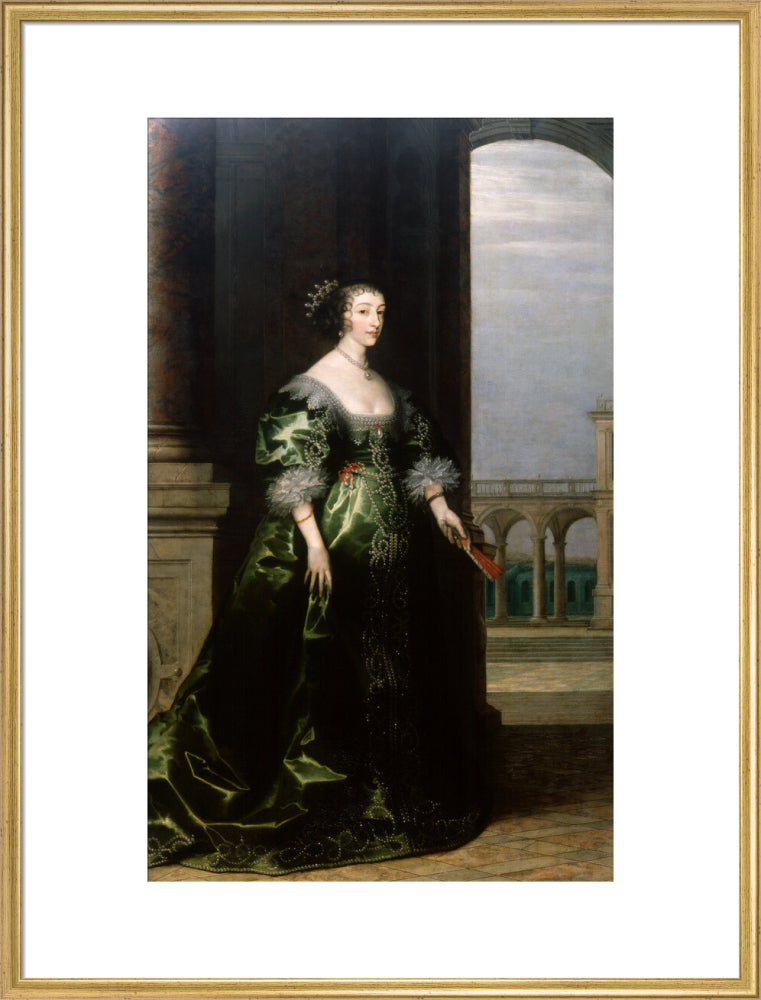 Henrietta maria portrait print (art print, extra large, gold frame)