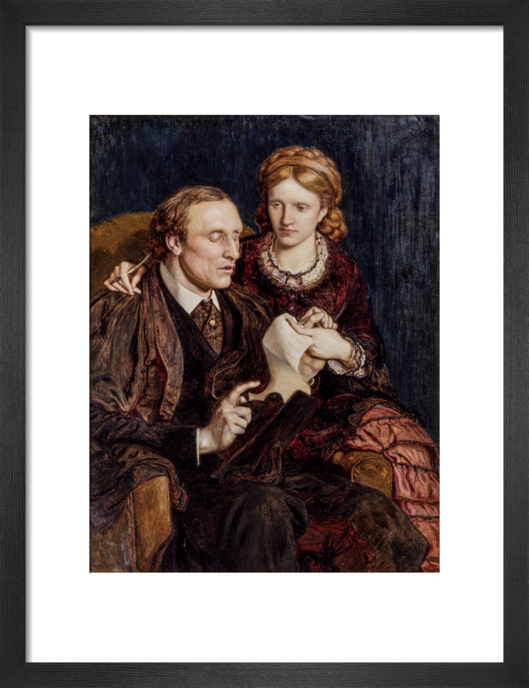 Henry fawcett; dame millicent fawcett portrait print (art print, small, black frame)