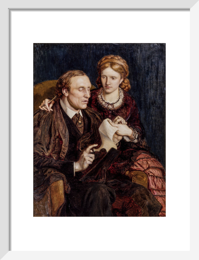 Henry fawcett; dame millicent fawcett portrait print (art print, small, white frame)