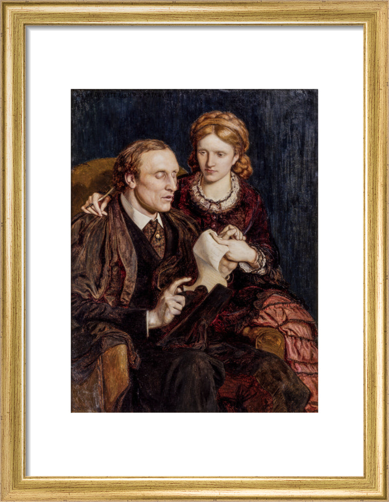 Henry fawcett; dame millicent fawcett portrait print (art print, small, gold frame)