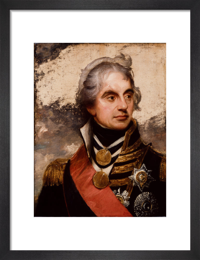 Horatio nelson portrait print (art print, small, black frame)