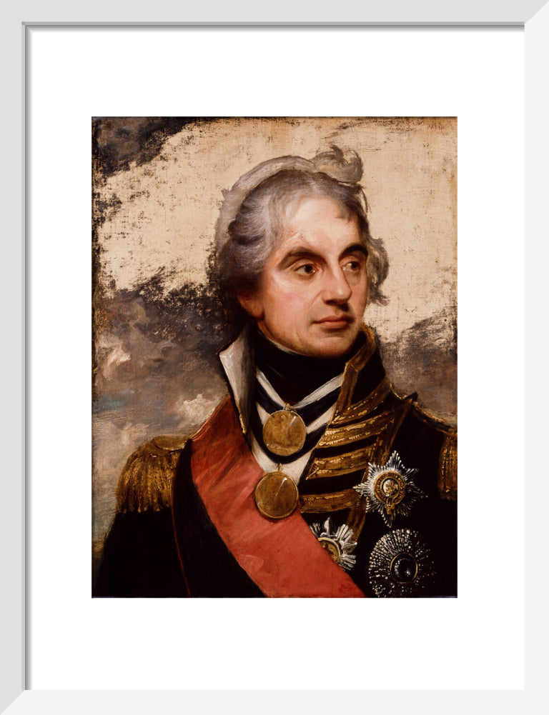 Horatio nelson portrait print (art print, small, white frame)