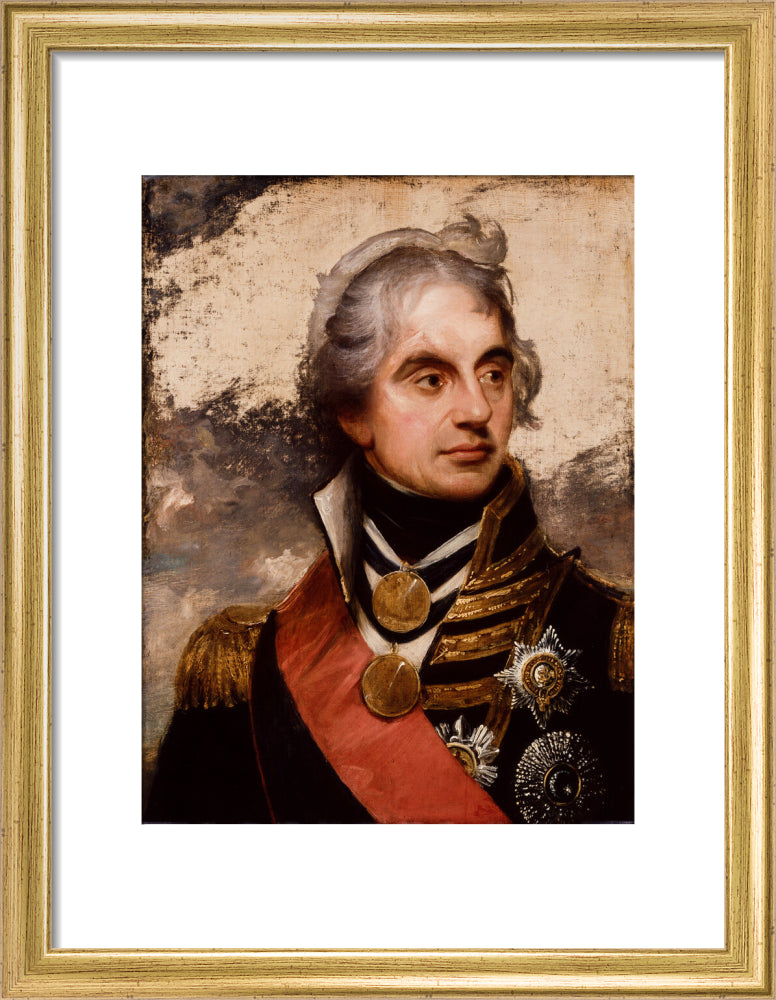 Horatio nelson portrait print (art print, small, gold frame)