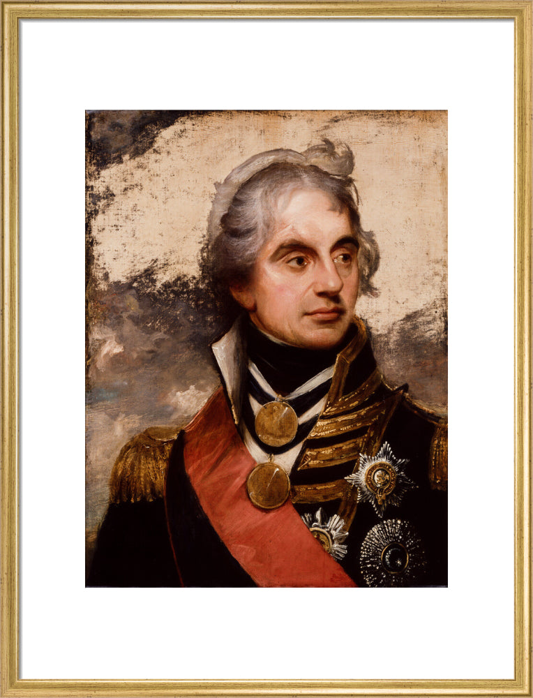 Horatio nelson portrait print (art print, large, gold frame)