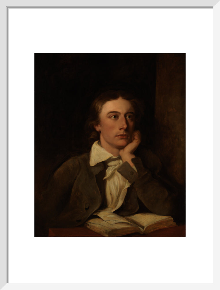 John keats portrait print (art print, medium, white frame)