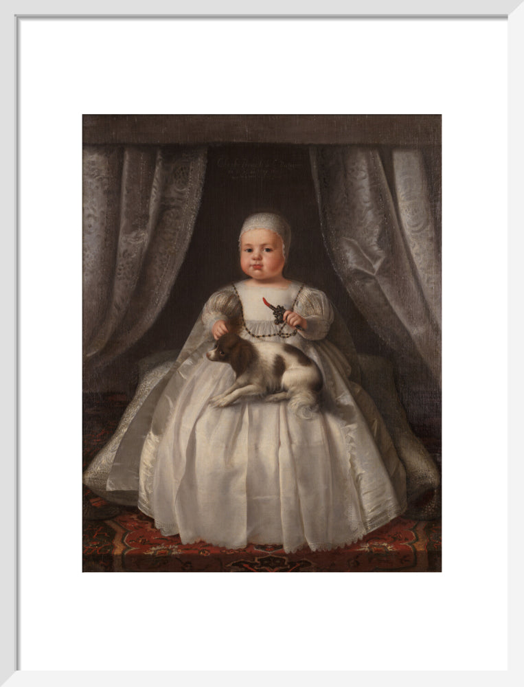 King charles ii portrait print (art print, medium, white frame)