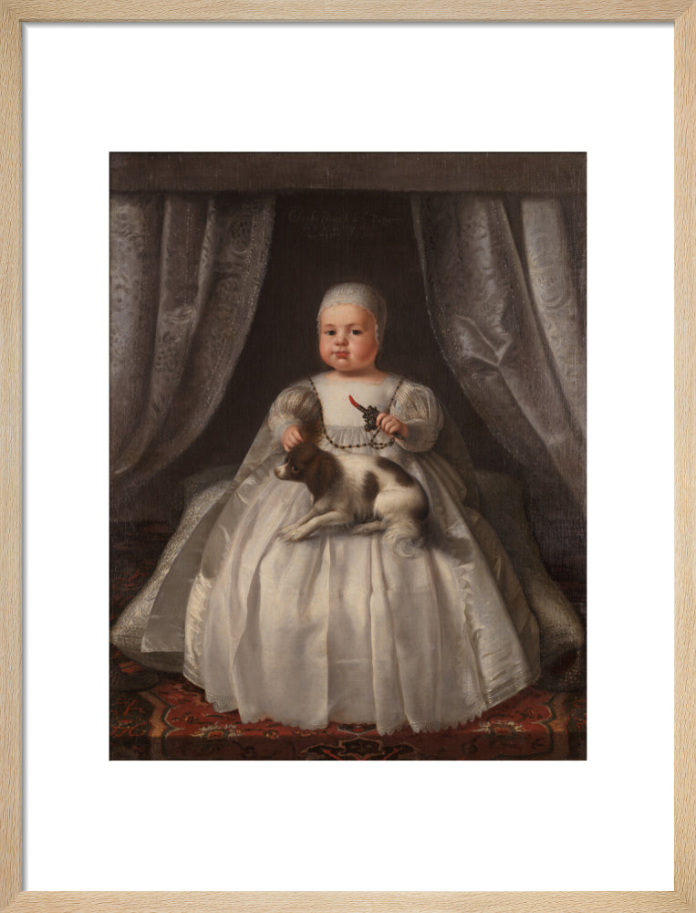 King charles ii portrait print (art print, medium, natural frame)