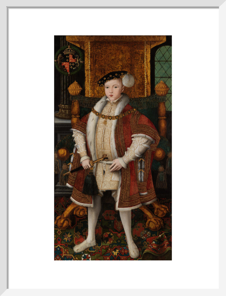 King edward vi portrait print (art print, medium, white frame)
