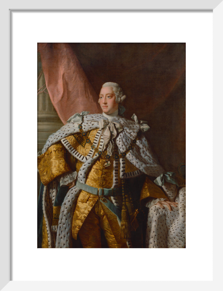 King george iii portrait print (art print, small, white frame)