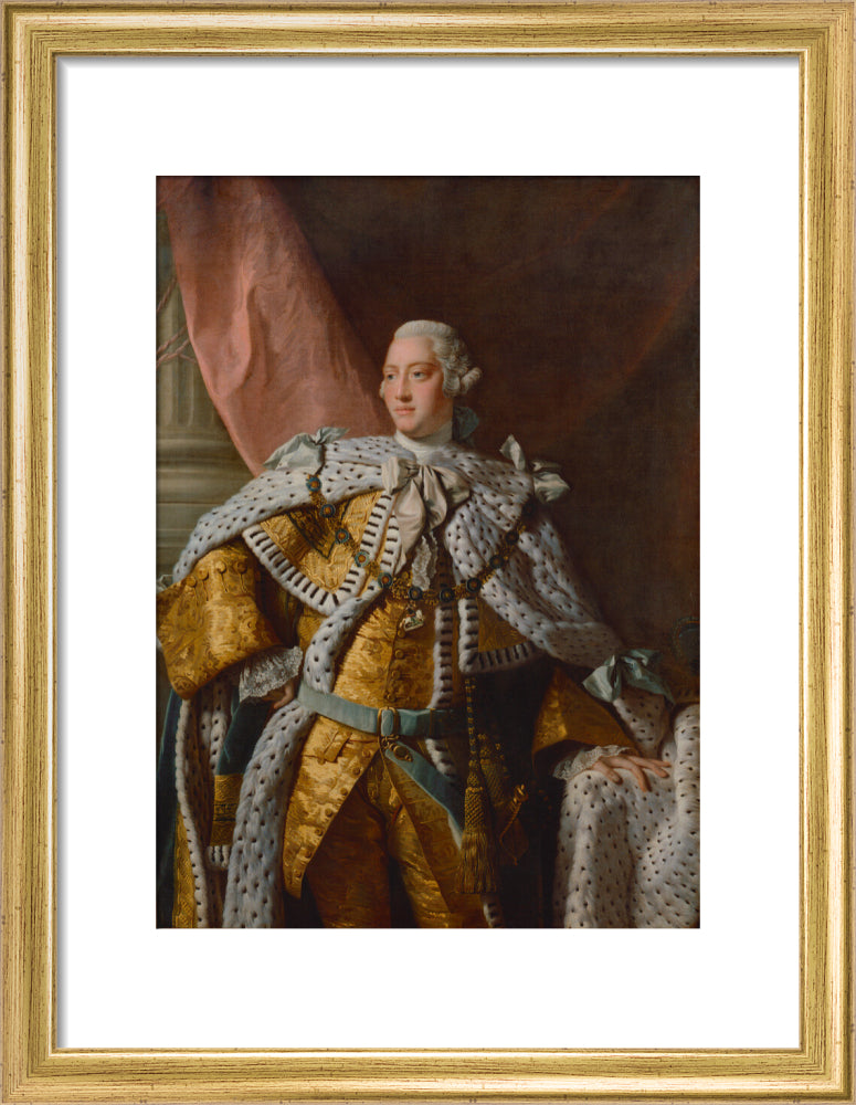 King george iii portrait print (art print, small, gold frame)