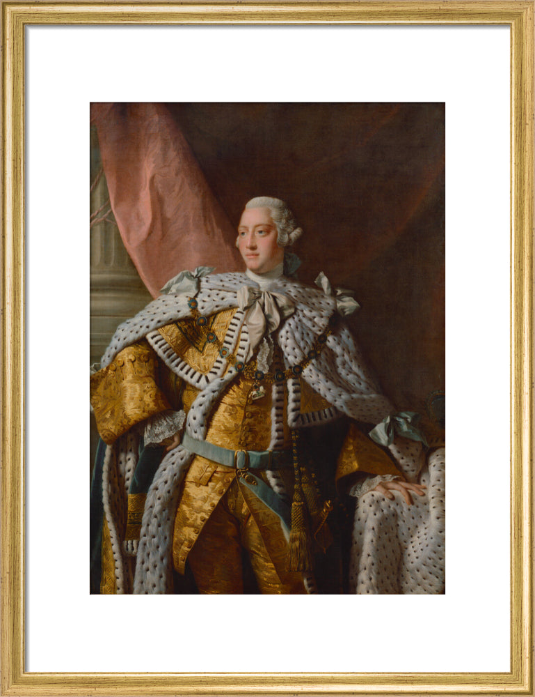 King george iii portrait print (art print, medium, gold frame)