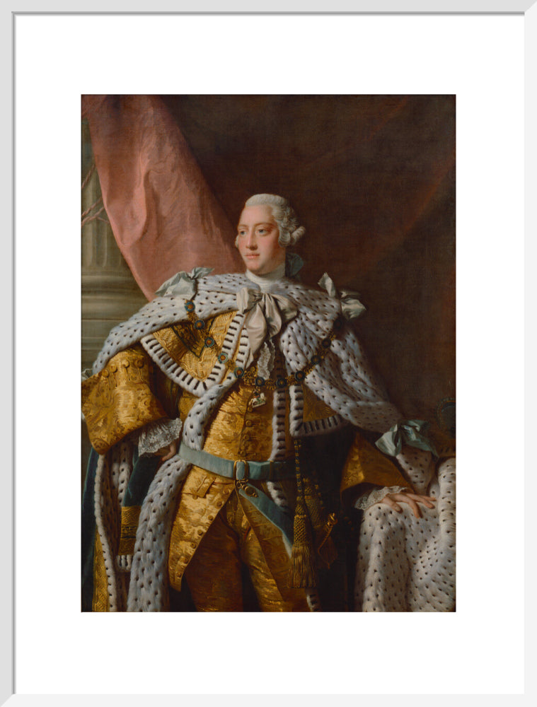 King george iii portrait print (art print, large, white frame)