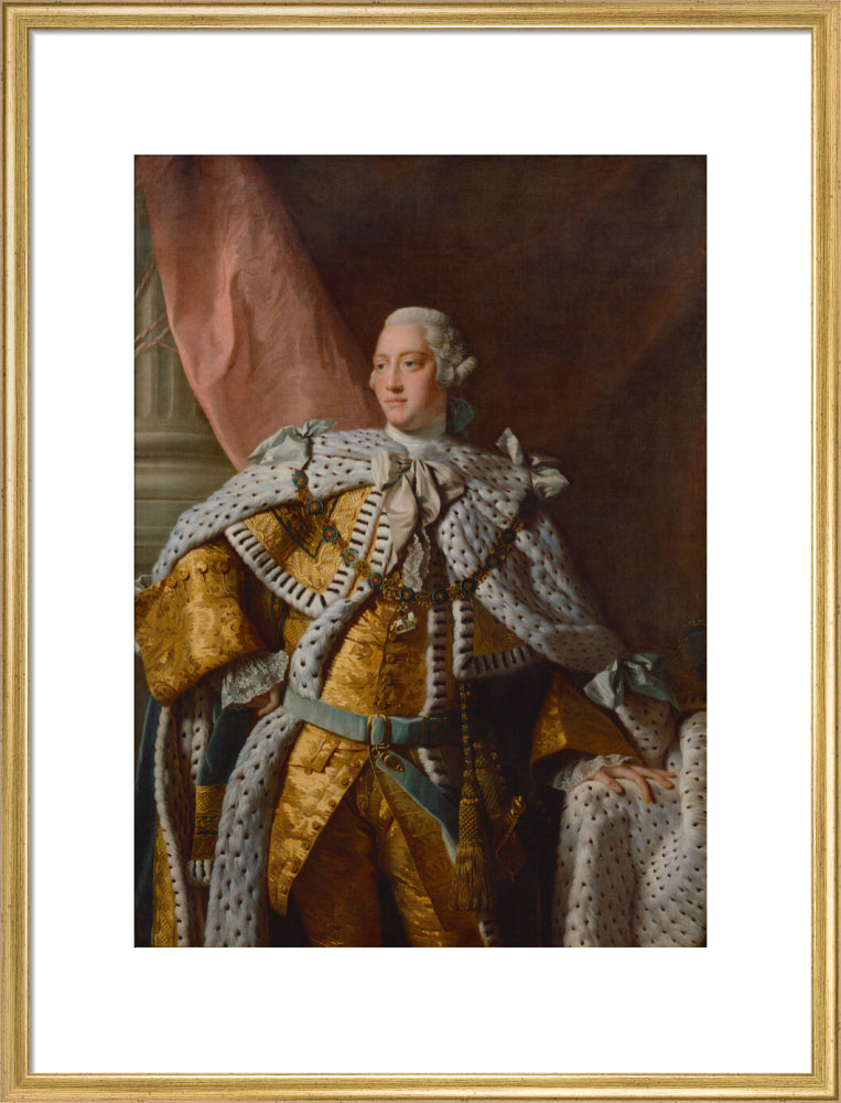 King george iii portrait print (art print, large, gold frame)