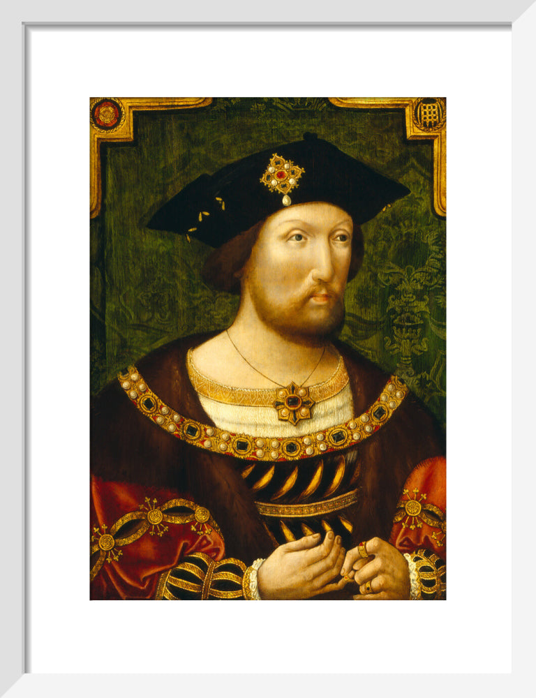 King henry viii portrait print (art print, small, white frame)