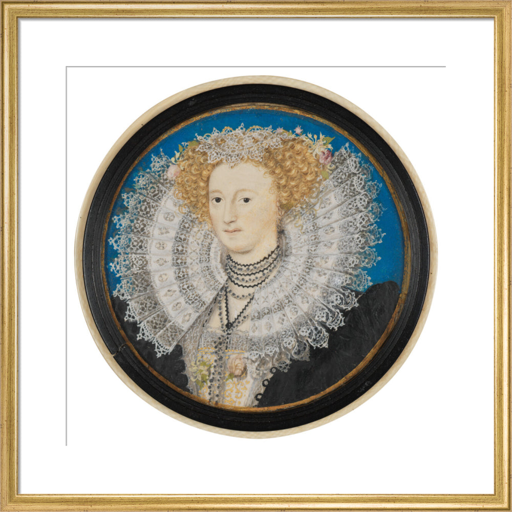 Mary herbert, countess of pembroke portrait print (art print, medium, gold frame)