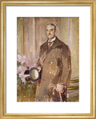 Neville Chamberlain Portrait Print (Art print, Small, Gold frame)