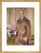 Neville Chamberlain Portrait Print (Art print, Medium, Gold frame)