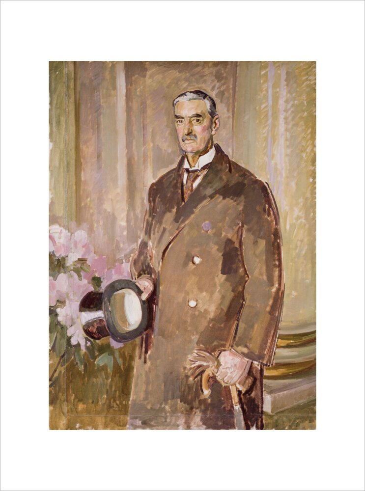 Neville chamberlain portrait print (art print, medium, no frame)