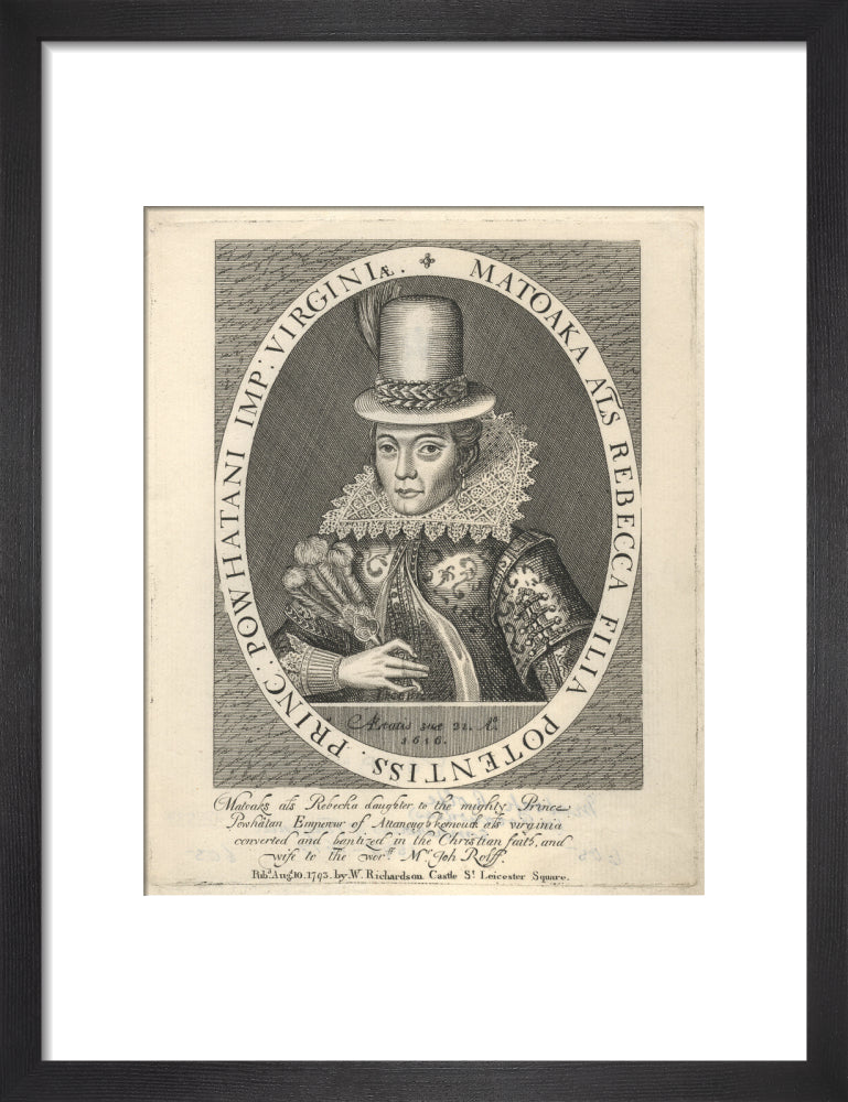 Pocahontas portrait print (art print, small, black frame)