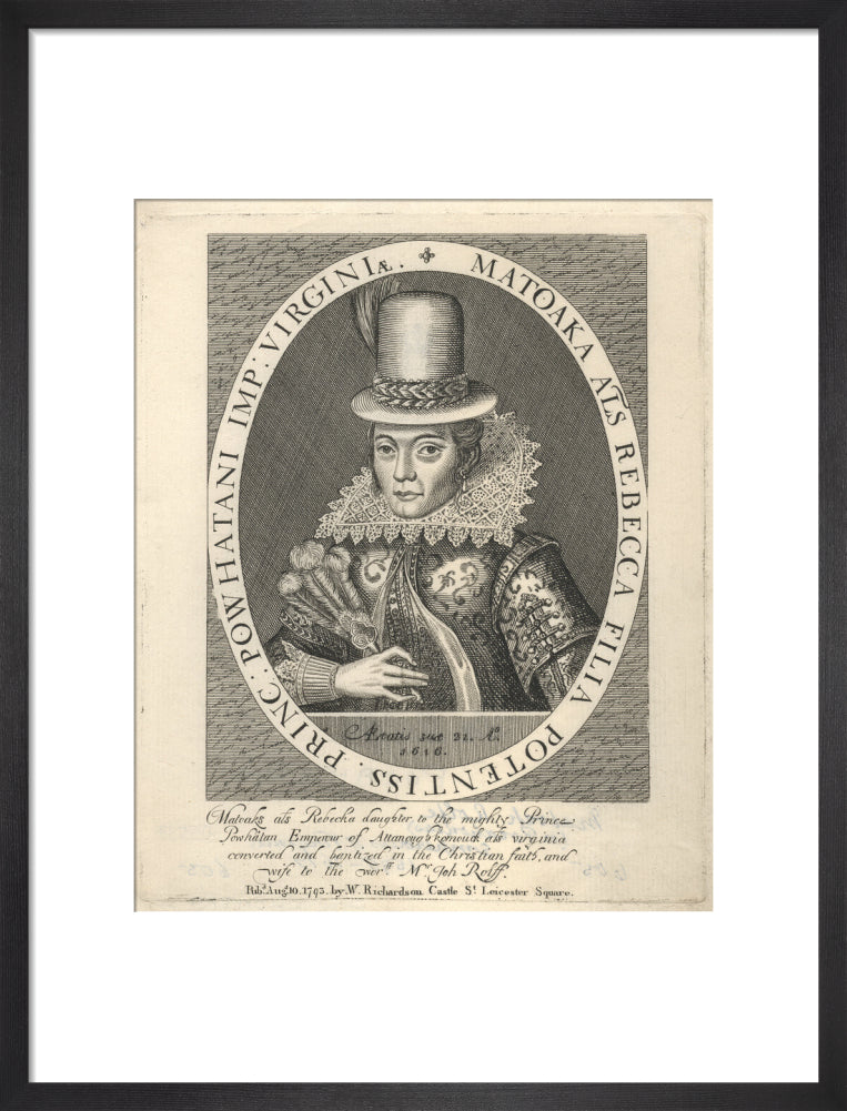 Pocahontas portrait print (art print, medium, black frame)