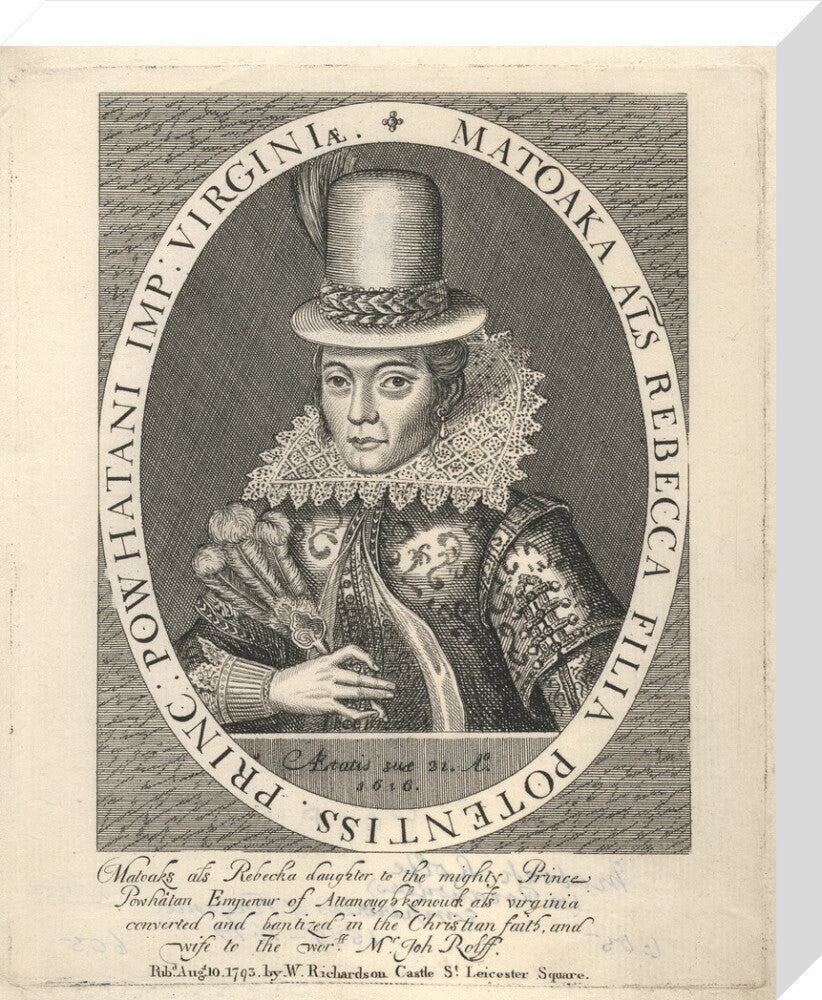 Pocahontas portrait print (stretched canvas, medium, no frame)