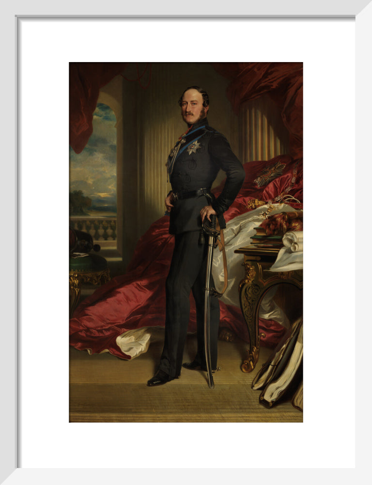 Prince albert of saxe coburg and gotha portrait print (art print, small, white frame)