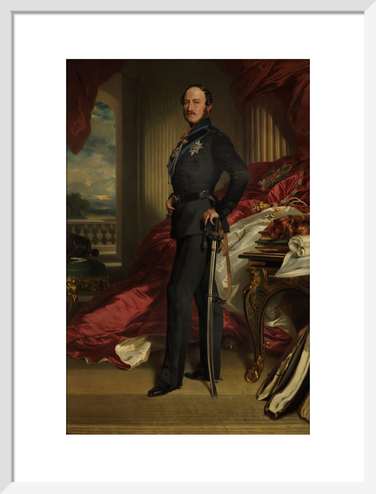Prince albert of saxe coburg and gotha portrait print (art print, medium, white frame)