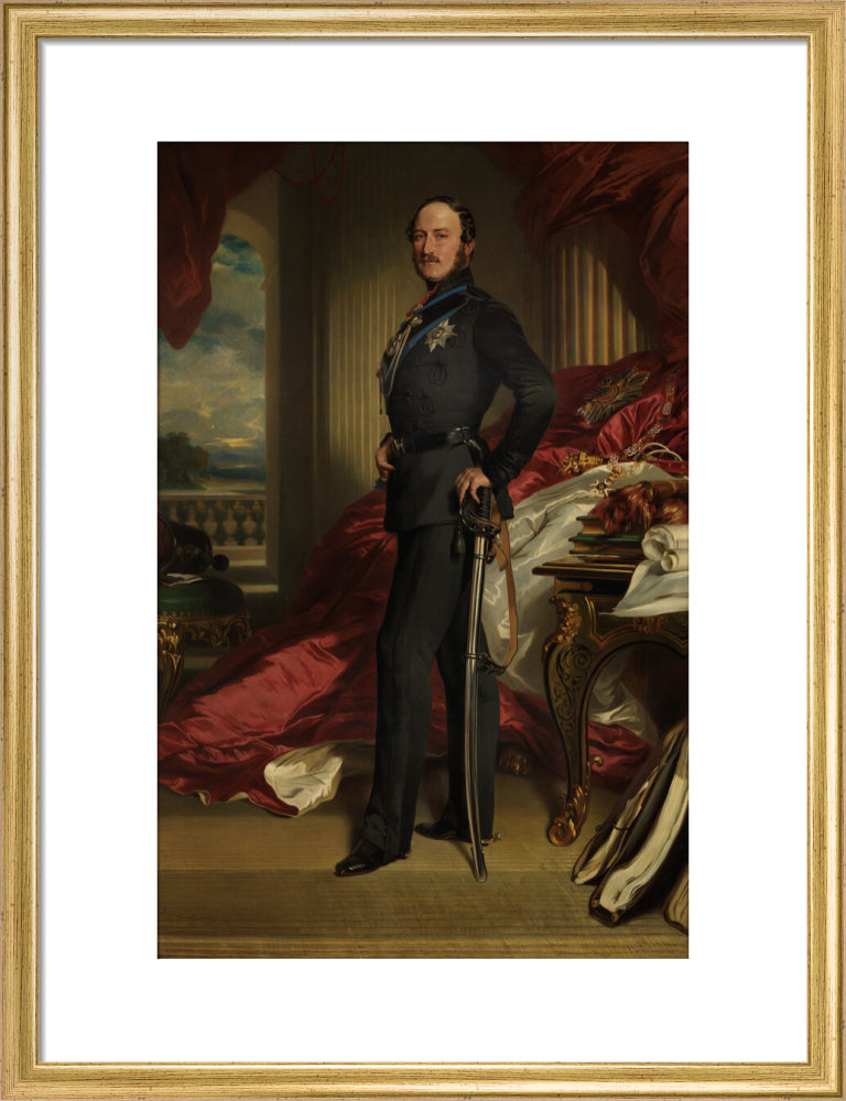 Prince albert of saxe coburg and gotha portrait print (art print, medium, gold frame)