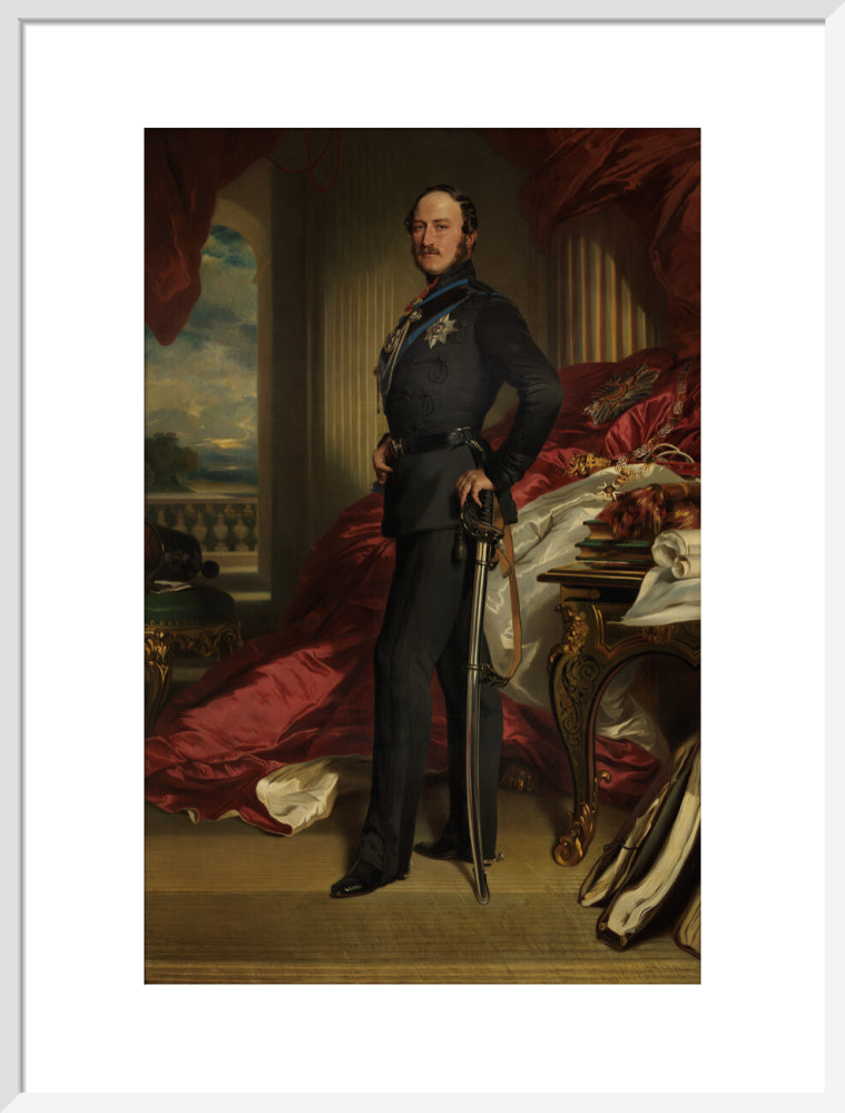Prince albert of saxe coburg and gotha portrait print (art print, large, white frame)
