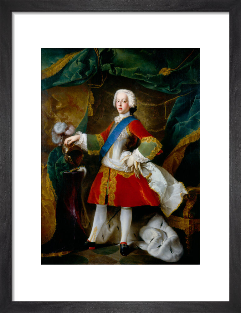 Prince charles edward stuart portrait print (art print, small, black frame)