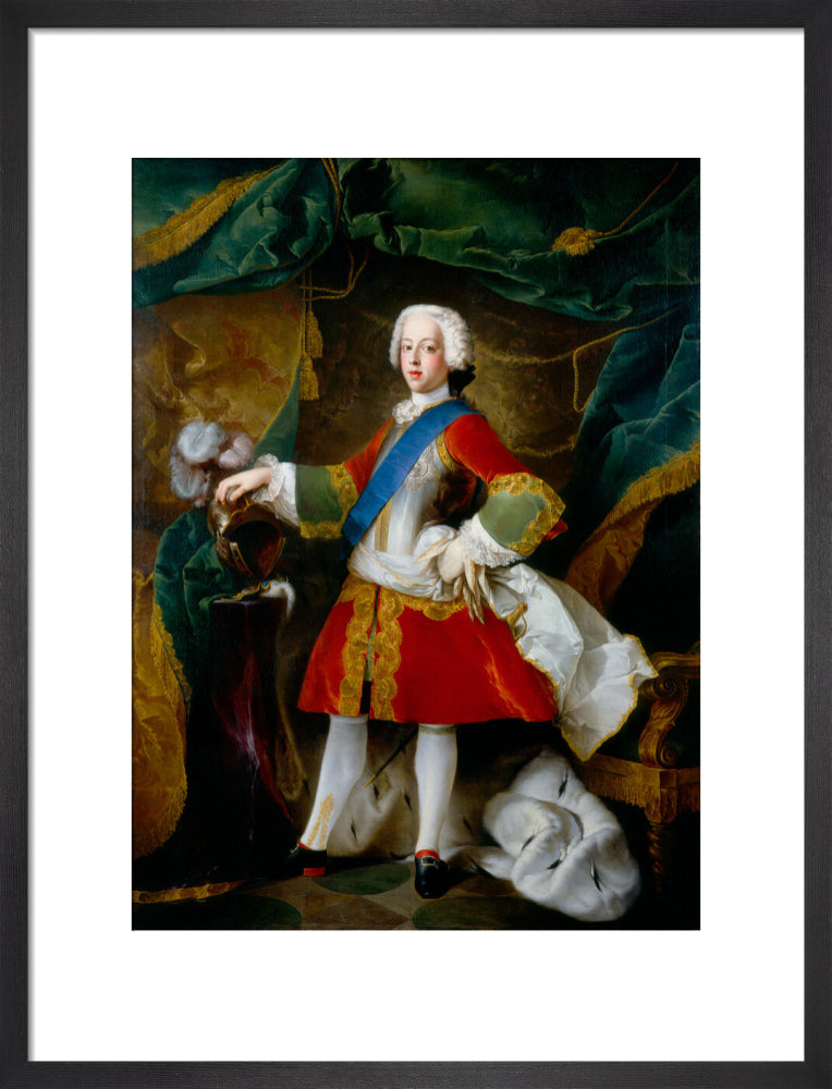 Prince charles edward stuart portrait print (art print, medium, black frame)