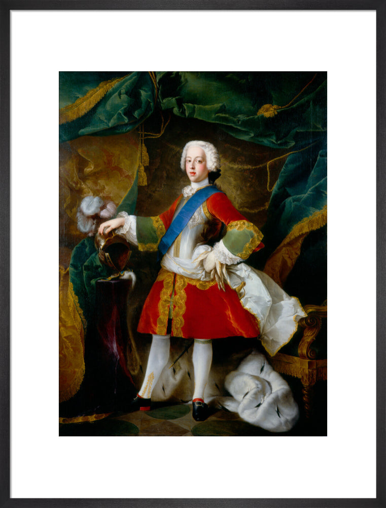 Prince charles edward stuart portrait print (art print, large, black frame)