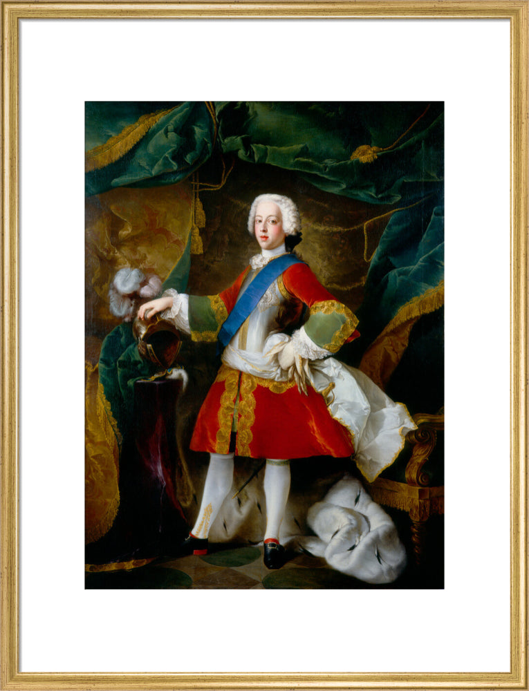 Prince charles edward stuart portrait print (art print, large, gold frame)
