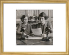 Princess Margaret; Queen Elizabeth II Portrait Print (Art print, Small, Gold frame)