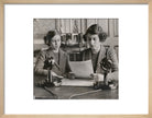 Princess Margaret; Queen Elizabeth II Portrait Print (Art print, Small, Natural frame)