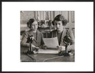 Princess Margaret; Queen Elizabeth II Portrait Print (Art print, Medium, Black frame)