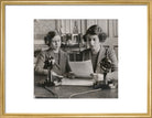 Princess Margaret; Queen Elizabeth II Portrait Print (Art print, Medium, Gold frame)