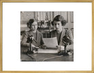 Princess Margaret; Queen Elizabeth II Portrait Print (Art print, Large, Gold frame)