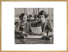 Princess Margaret; Queen Elizabeth II Portrait Print (Art print, Extra large, Gold frame)
