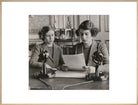 Princess Margaret; Queen Elizabeth II Portrait Print (Art print, Extra large, Natural frame)