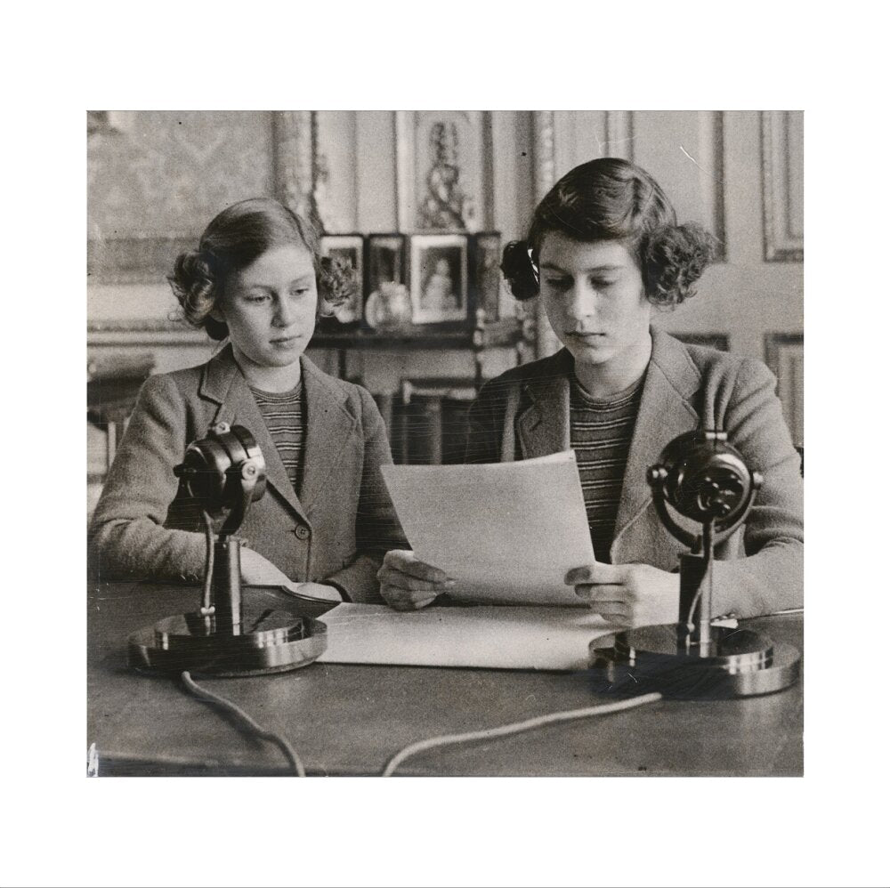 Princess margaret; queen elizabeth ii portrait print (art print, extra large, no frame)