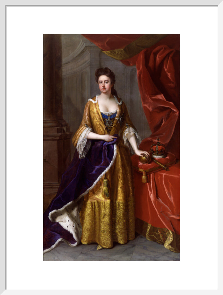 Queen anne portrait print (art print, large, white frame)