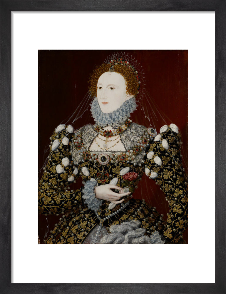 Queen elizabeth i portrait print (art print, small, black frame)