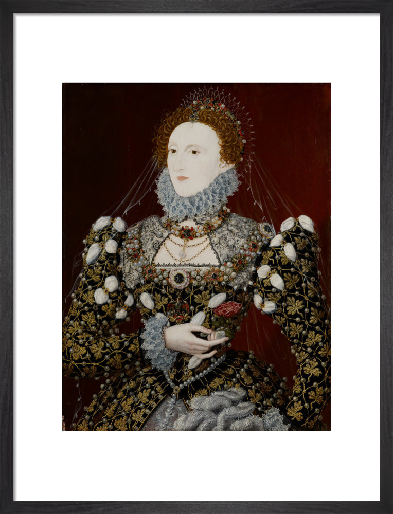 Queen elizabeth i portrait print (art print, medium, black frame)
