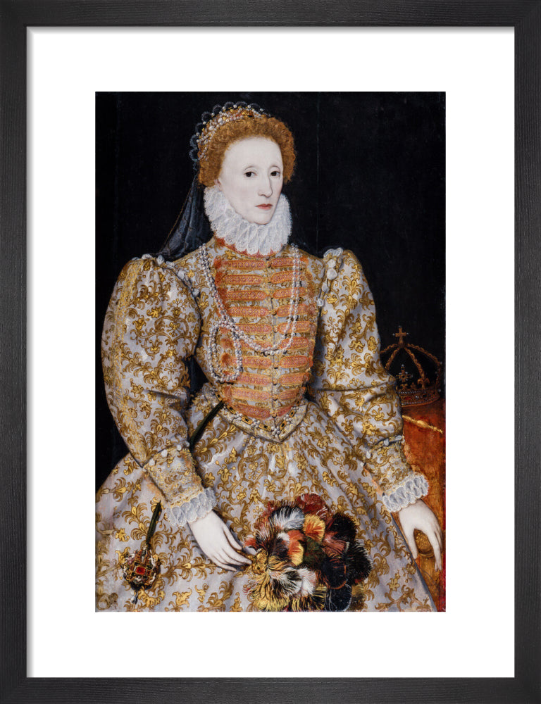 Queen elizabeth i portrait print (art print, small, black frame)
