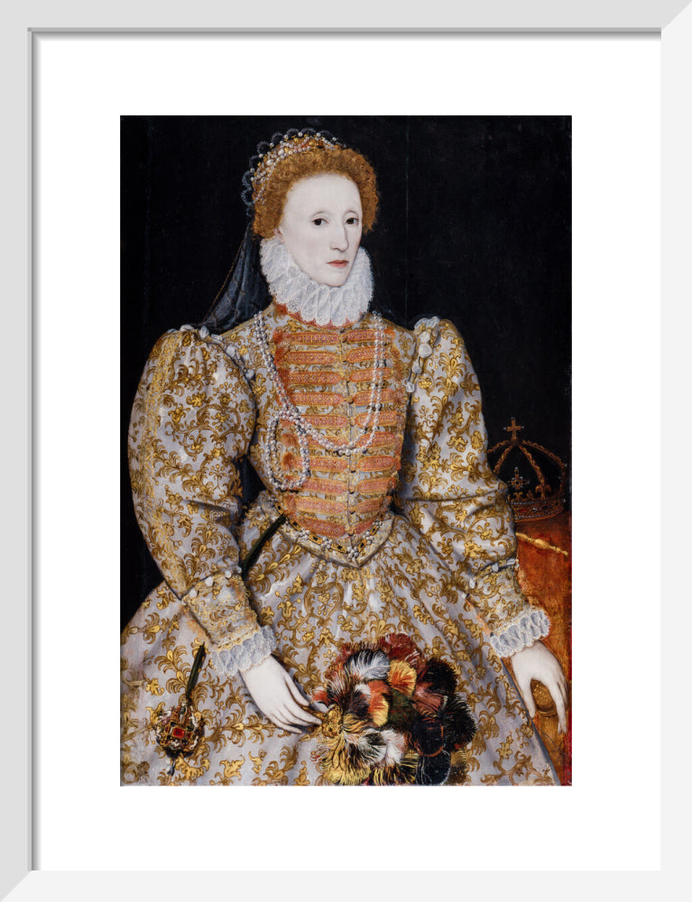 Queen elizabeth i portrait print (art print, small, white frame)