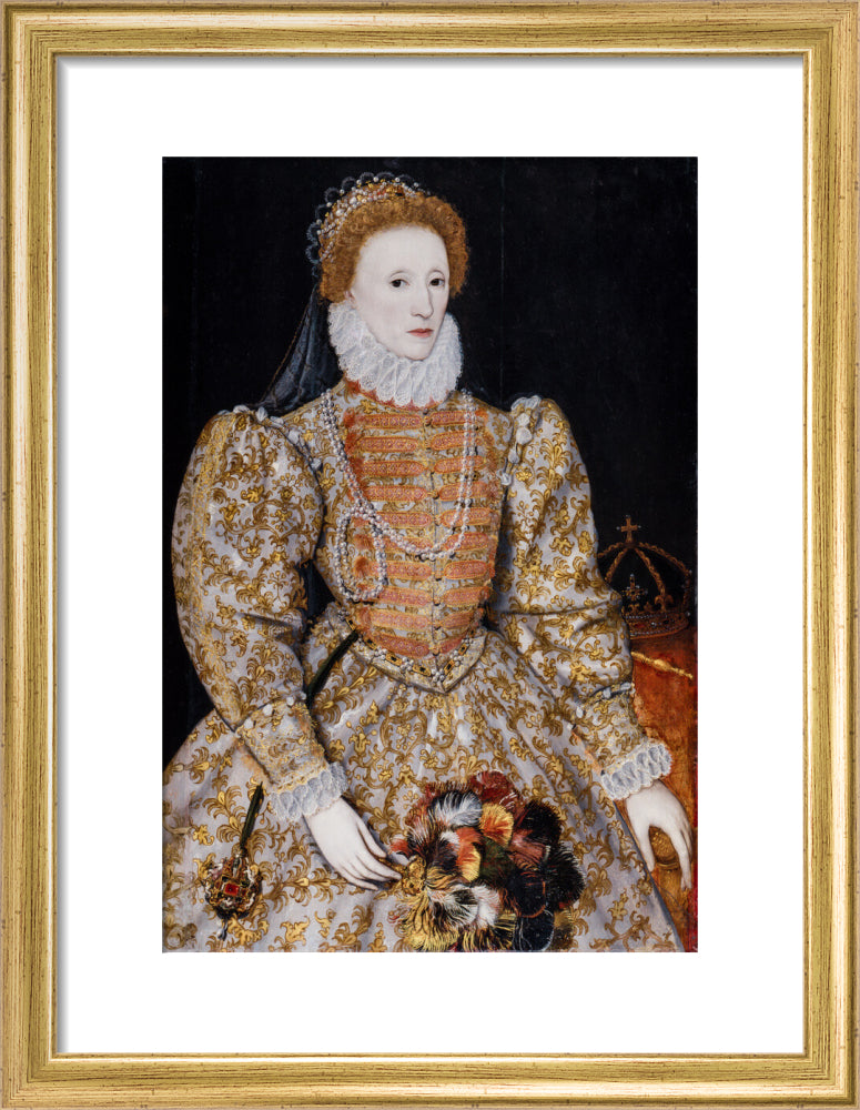Queen elizabeth i portrait print (art print, small, gold frame)