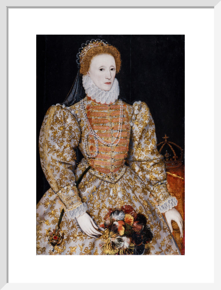 Queen elizabeth i portrait print (art print, medium, white frame)