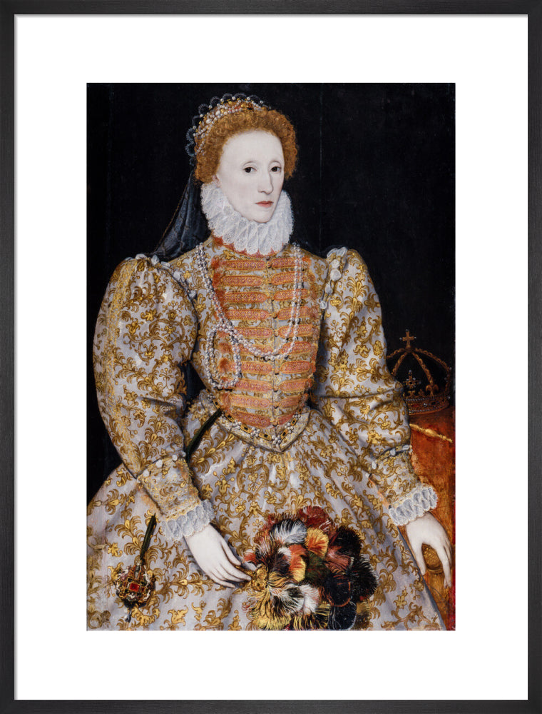 Queen elizabeth i portrait print (art print, large, black frame)