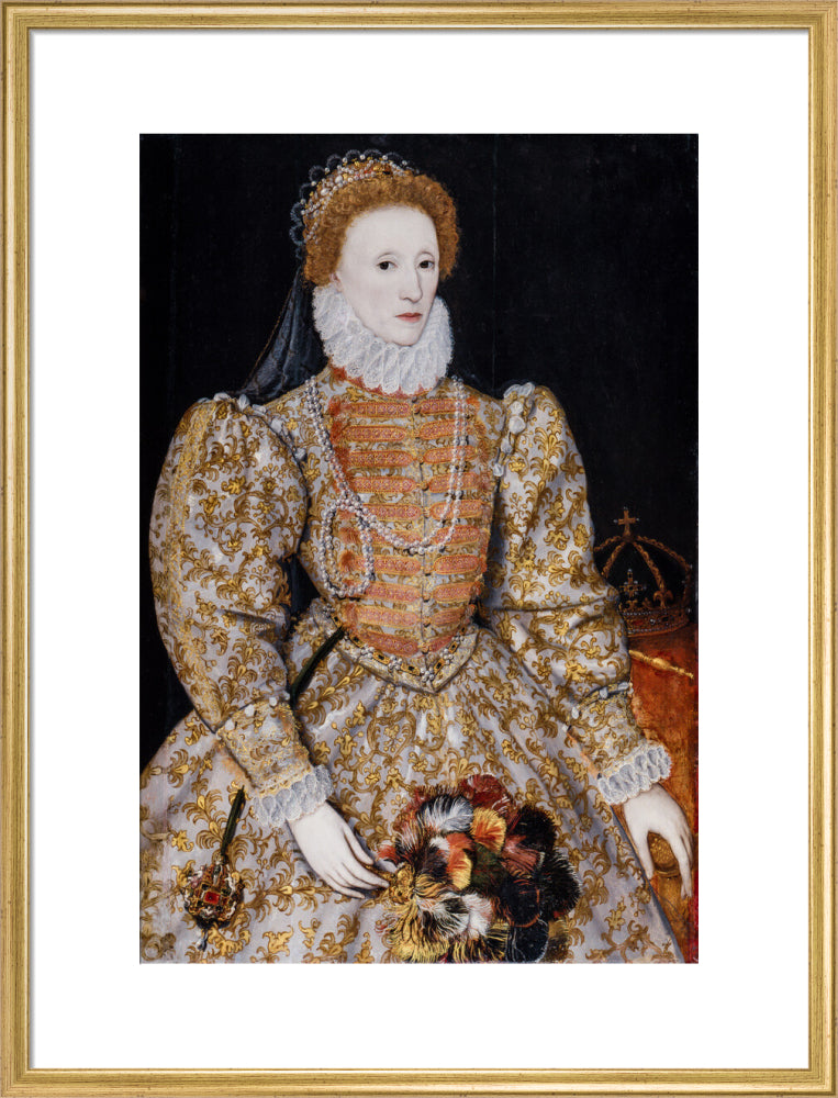 Queen elizabeth i portrait print (art print, large, gold frame)